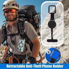 1/2 Pçs Retrátil Anti-Roubo Suporte Do Telefone Smartphone Cordão De Segurança Stra Com Mosquetão Arnês Queda Para Camin