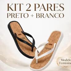 Chinelo Feminino 2 Pares Kit Rasteirinha Casual de Dedo Leve para Praia Piscina Dia a Dia Sandalia 33 ao 40