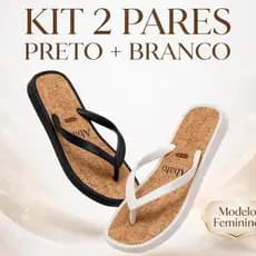 Chinelo Feminino Kit 2 Pares Rasteirinha de Dedo Casual Leve para Dia a Dia Praia e Piscina 33 ao 40