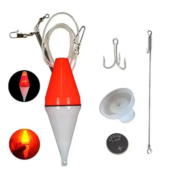 Kit Completo Pesca Espada Com Bóia Luminosa Para Pesca Noturna