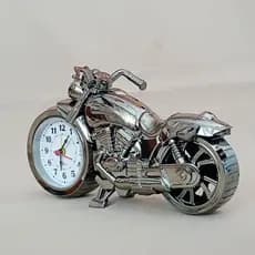 Relógio Despertador de Mesa, Bancada à Pilha Modelo Motocicleta Requinte, Modernidade e Decorativo