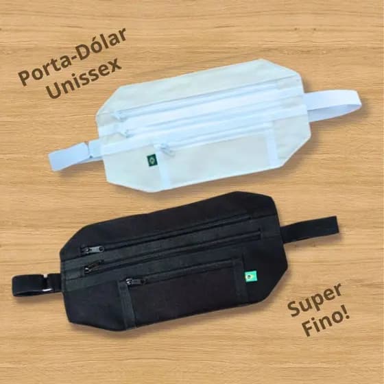 Porta Dólar de Lona Super Fina/ Unissex/ Celular, Documentos, Cartões, Moedas/ Doleira/ Pochete