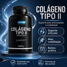 Colágeno Tipo II Não Desnaturado 500mg 120 Cápsulas Articulações Cartilagem Mobilidade Flexibilidade