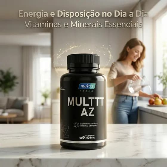 Multivitamínico A a Z 1000mg 60 Comprimidos Vitaminas Minerais Energia Imunidade Bem-Estar Diário
