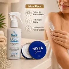 Kit Protetor Térmico Kwai 10x1 200ml + Nivea Creme 56g | Cabelo e Pele