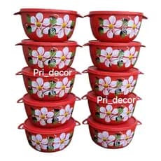jogo com 10 potinhos redondo de 1 litro decorado,kit 10 potes decorado