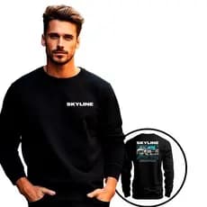 Moletom Gola Redonda Careca Corrida Luxo Skyline Moda Promoção