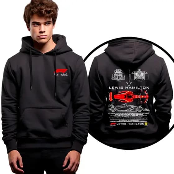 Moletom Casaco Frio Carro F1 2025 Lewis Hamilton Formula 1