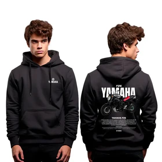 Moletom Canguru Unissex Yamaha FZ6 Lançamento