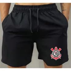 Short Bermuda Tactel Praia Mauricinho Treino Academia Corrida Esportivo Esporte Masculino Futebol Time Corinthians