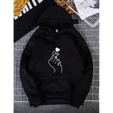 Moletom Feminino Blusa de Frio Canguru Moda Outono Inverno  Mão Coreana Estampado Com bolso e capuz