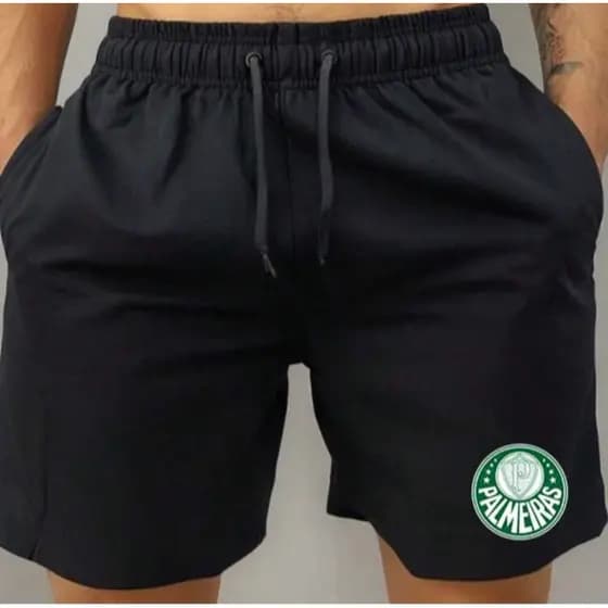 Short Bermuda Tactel Praia Mauricinho Treino Academia Corrida Esportivo Esporte Masculino Futebol Time Palmeiras