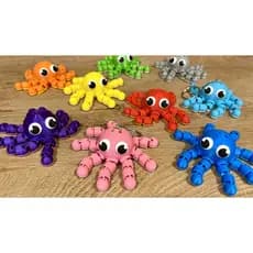 Chaveiro Polvo Articulado colorido Acessório Para Mochila Escolar Pingente Bolsas decoraçao 3D