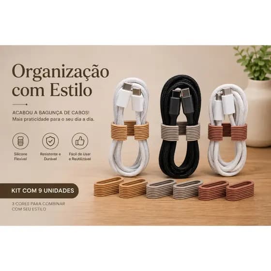 Organizador de Cabos USB Suporte para Fios Carregador e Cabo de Dados
