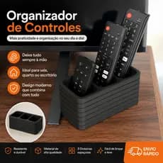 Suporte Organizador para Controles Remotos – Porta Controle para Sala e Quarto