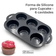Forma Cupcake Empada Pão De Queijo Silicone 6 Cavidades - 23,5 x 16 x 3,8 cm