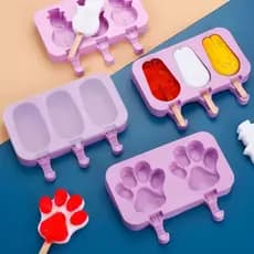 Forma De Picolé Patinha Silicone C/ Palitos Cavidades Ke Home
