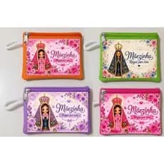Kit 4 porta moedas religiosos santinha presenteavel porta moeda Nossa Senhora Aparecida variados presente ou revenda