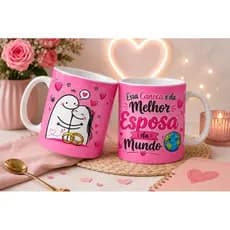 Caneca Fofa Flork Melhor Esposa do Mundo caneca criativa divertida Com frase de Melhor Esposa