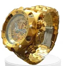 Relógio magnum de pulso Zeus venom Dourado hybrid Pesado Luxo + Caixa