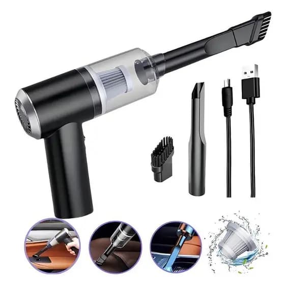 Mini Aspirador de Pó Portátil Automotivo e Doméstico 3 em 1 – Potente Sem Fio e Recarregável