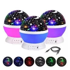Mini Abajur Projetor Estrelas  Infantil Luminaria Estrelas De Luz Galaxia Céu Estrelado Criativo Rotação Noite Luzes