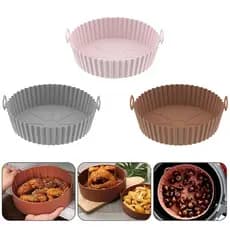 Forma Assadeira Para Fritadeira Air Fryer Em Silicone Flexível Lavável 20 cm