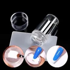 Kit de  Carimbo raspador de estampador de unhas de silicone transparente pequeno para pintura de imagens Ferramentas para estampagem de unhas