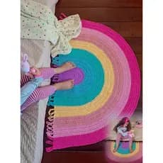 Tapete arco íris cores intensas 60 a 90 cm decoração infantil, quarto, banheiro, capacho de porta, quarto brinquedos