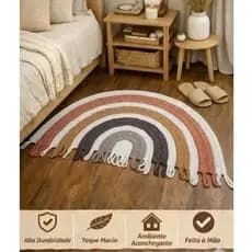 TAPETE MEIA LUA , ARCO-ÍRIS/CAPACHO TONS TERROSOS 50 a 90 cm tapete artesanal decorativo, quarto, sala