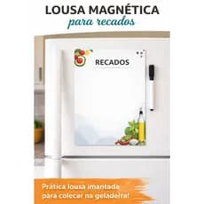 Lousa para Geladeira Magnética A4 com Caneta e Apagador Reutilizável