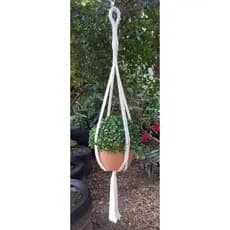 Suporte de planta de macrame reforçado no punho de rede para area externa e vasos grandes.