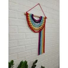 Painel  arco iris decorativo boho macrame promoção.