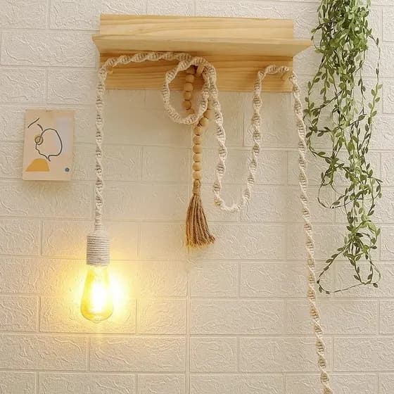 Luminaria pendente Abajur macrame Boho Promoção