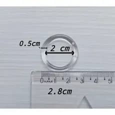 Kit 10 Argolas Acrílico 2,5cm para luminárias, lustres e demais peças em macrame.
