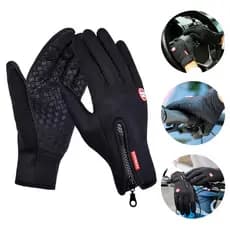 Luva Térmica Impermeável Touch Screen para Moto Bike Frio  Antiderrapante com Zíper