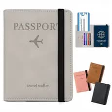 Carteira Porta Passaporte Capa para Documentos Dinheiro Cartão Proteção RFID
