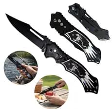 Canivete Dobrável Tático Pesca Camping 24cm Afiado com Clip de Cinto Portátil