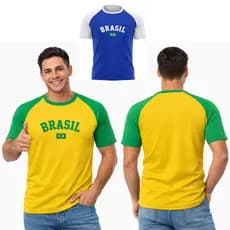 Camiseta do Brasil Eleições Verde e Amarelo Azul e Branco Dryfit
