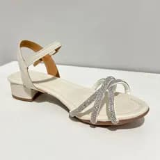 Sandália Feminina Salto Bloco Strass Brilho Festa Casual Confortável Cruzado Slim Moda