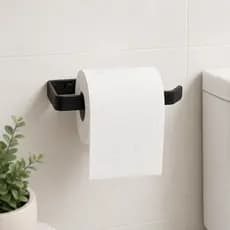 Suporte Porta Papel Higiênico De Parede Para Banheiro Preto Fosco