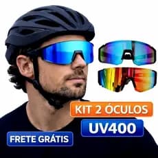 2 Óculos de Sol Esportivo Unissex UV400 para Ciclismo Corrida Academia Lentes com Proteção Solar