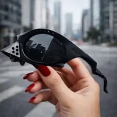 Óculos de Sol Preto Esportivo Unissex com Apoio Nasal Removível UV400 Moda Atual