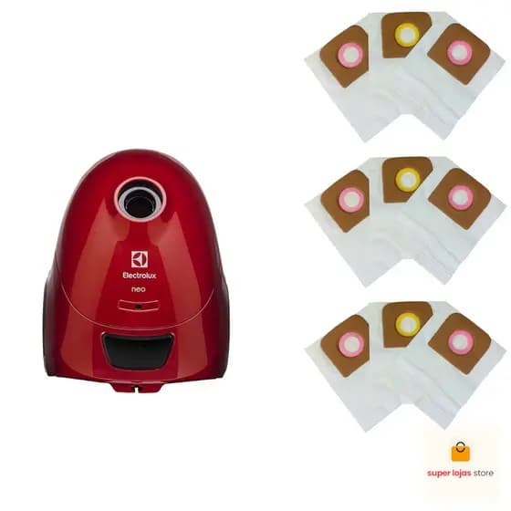 Saco Para Aspirador de Pó Electrolux NEO30 Com 9 Unidades