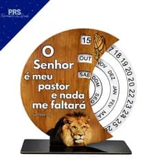 Calendário Perpétuo De Mesa Permanente Em Mdf Para Home Office Ou Escritório Rotatório Religioso