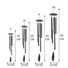 Sino Dos Ventos Tubo Em Metal Com Pedras Naturais Variadas Em 4 Tamanhos Em Oferta