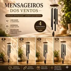 Mensageiro Sino Dos Ventos Em Metal Para Casa Com Pedras Sortidas Naturais Em 3 Tamanhos P M G XG