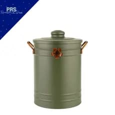 Lixeira Decorativa Gourmet 3 Litros De Cozinha Pia Ou Bancada Com Tampa Em Aluminio E Alças