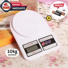 Balança Digital Cozinha Alta Precisão Até 10Kg Dieta e Nutrição + 2 Pilhas AA Inclusas