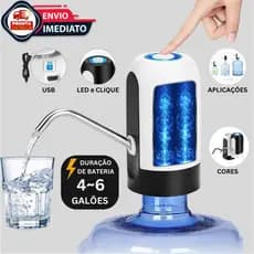 Bomba Elétrica Para Galão Universal Bebedouro Recarregável Com Carregamento USB